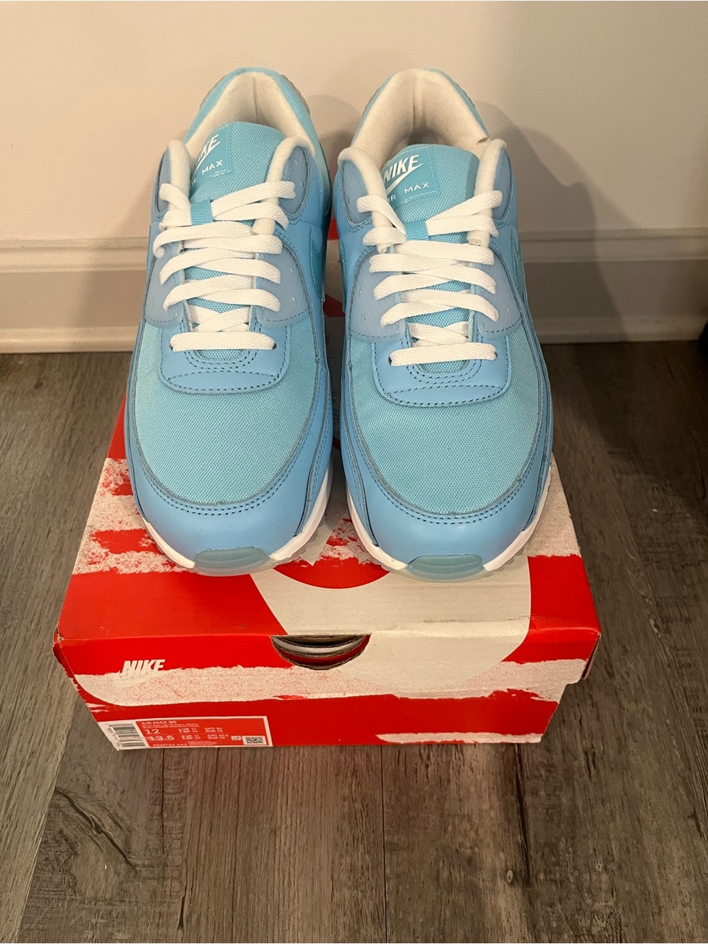 Nike Kids Light Blue and White Sneakers